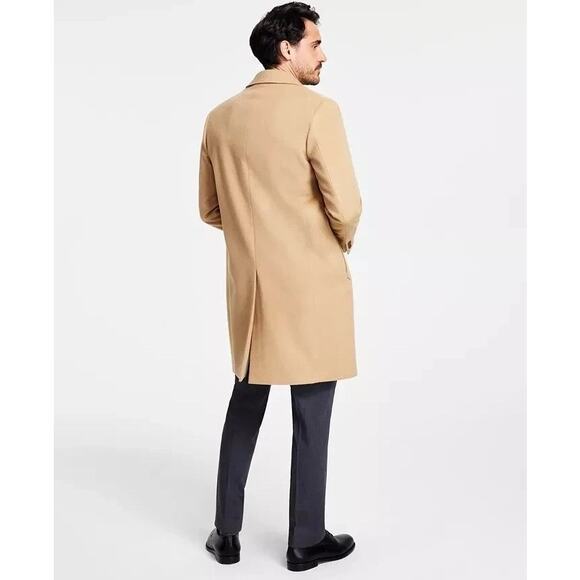 Brooks Brothers Men's Camel Brown Wool Classic Mid Length Overcoat Size 38R - Picture 2 of 10